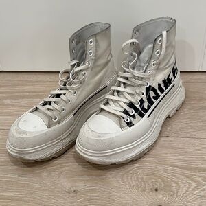 USED Men’s Alexander, McQueen tread, slick sneaker, boots size 42 1/2
